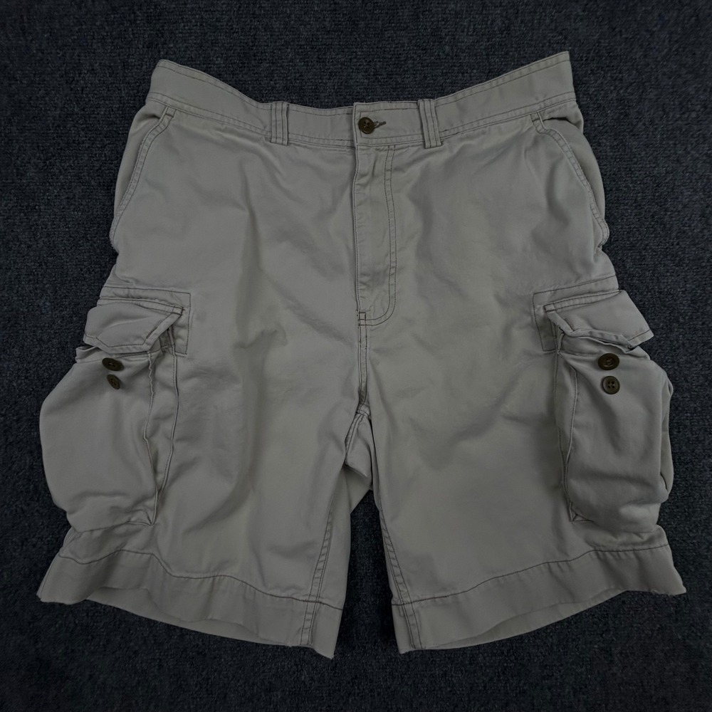 VTG Polo Ralph Lauren Cargo Shorts Mens 34 Tan Cotton Utility Gorpcore Khaki 90s